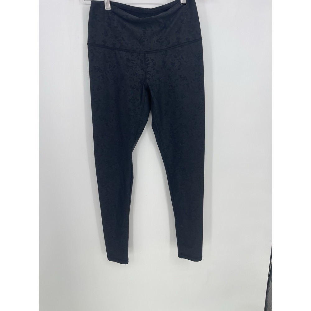 Lucy Activewear Women's Sz M Black Bar Jacquard Studio Hatha Leggings Pants Bag2